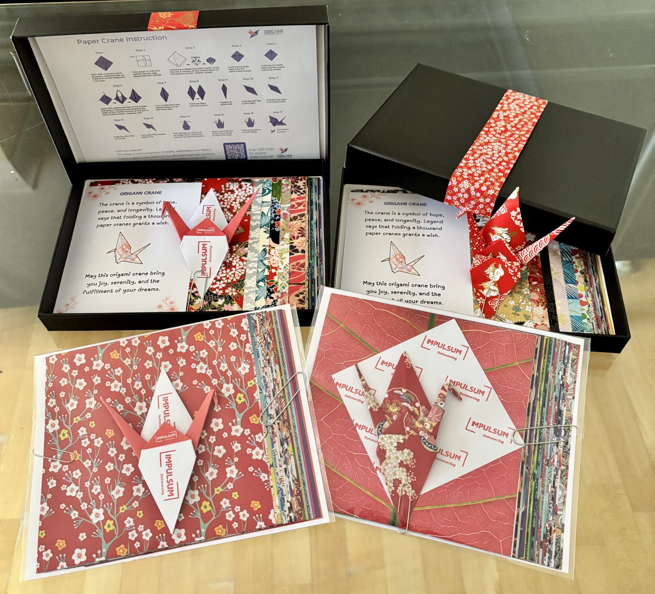 Branded origami pieces for a retail activation